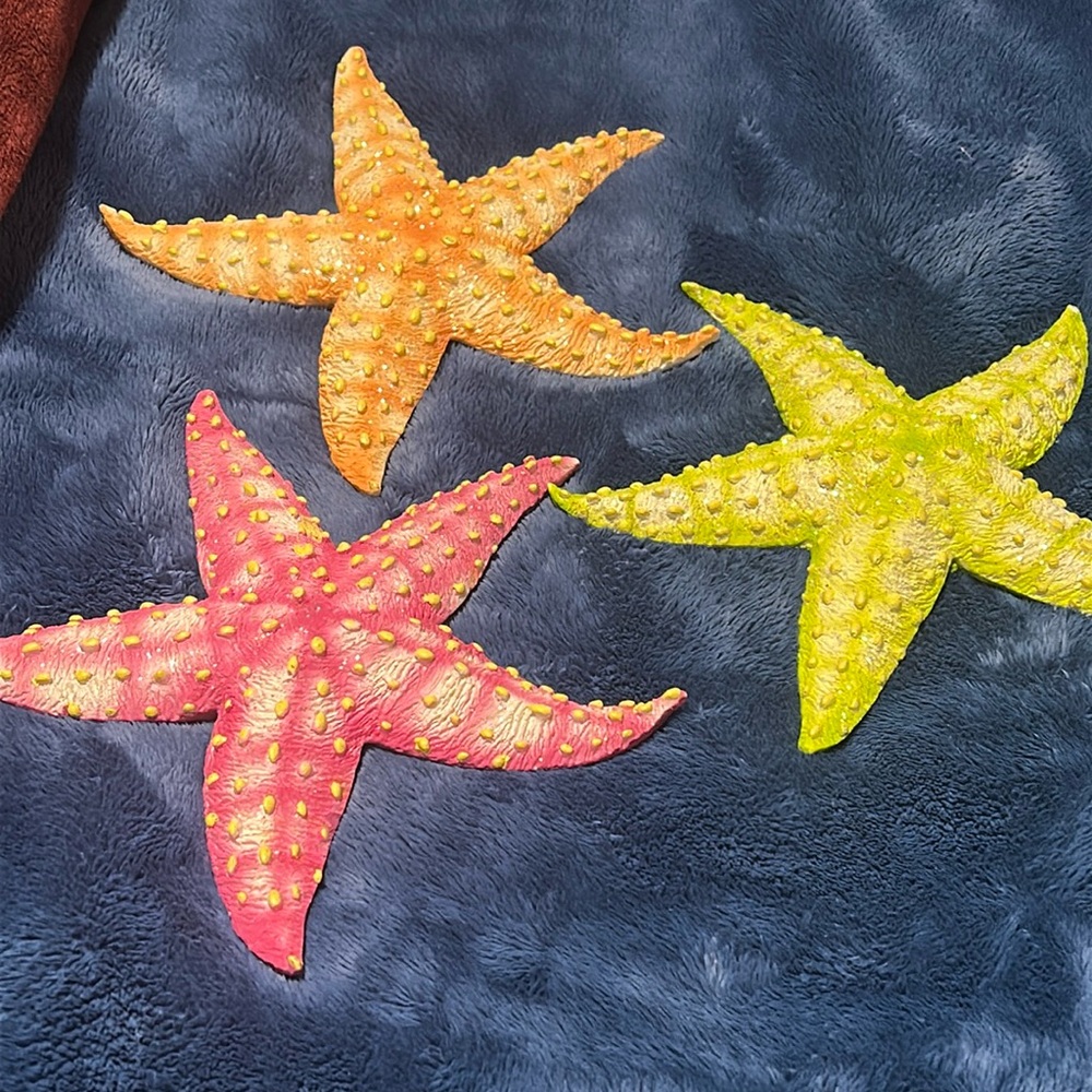 Glittery Colorful Starfish Decor Set